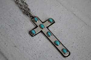 Turquoise and Sterling Cross