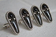 Load image into Gallery viewer, Onyx and Hematite Ring