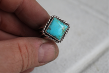 Load image into Gallery viewer, Square Turquoise Ring sz 7.5