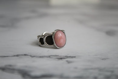Pink Opal Moon Phases Ring sz 8