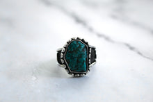 Load image into Gallery viewer, Turquoise Nugget Stamped Ring