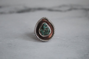 Turquoise Mixed Metal Ring
