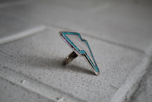Load image into Gallery viewer, Turquoise Inlay Bolt Ring sz 7.5