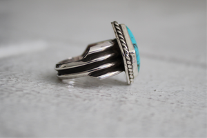 Square Turquoise Ring sz 7.5