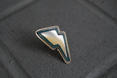 Turquoise Inlay Bolt Ring sz 7.5