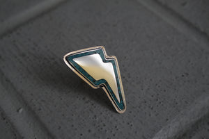 Turquoise Inlay Bolt Ring sz 7.5