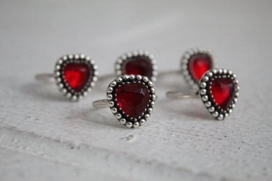 Ruby Rose Glass Hearts