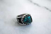 Load image into Gallery viewer, Turquoise Nugget Stamped Ring