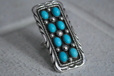 Turquoise Statement Ring Sz 6.25