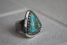 Load image into Gallery viewer, Turquoise and Sterling Silver Ring Sz 10.5