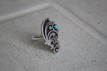 Load image into Gallery viewer, Filigree and Turquoise Ring size 7.75