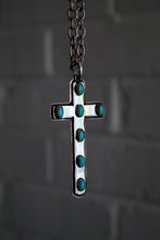 Load image into Gallery viewer, Turquoise and Sterling Cross