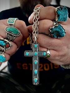 Turquoise and Sterling Cross