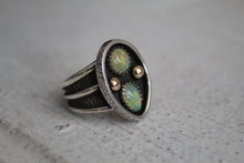 Load image into Gallery viewer, Opal Ring with 10k Gold Accents size 7.75