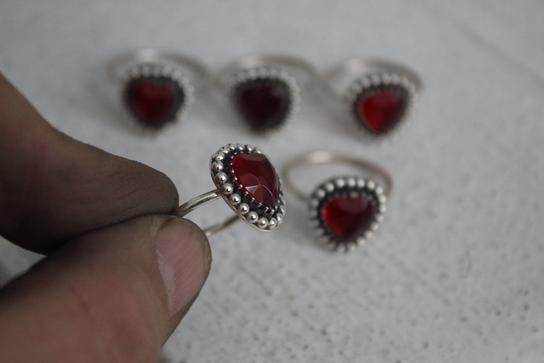 Ruby Rose Glass Hearts