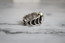 Load image into Gallery viewer, Pink Opal Moon Phases Ring sz 8