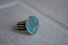 Load image into Gallery viewer, TCB Turquoise Inlay Ring sz 7