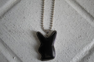 Jet Black Bunny Necklace