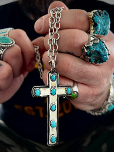 Turquoise and Sterling Cross