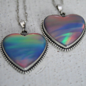 Aurora Opal Heart Necklace