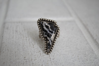 White Buffalo Bolt Ring sz 8.5