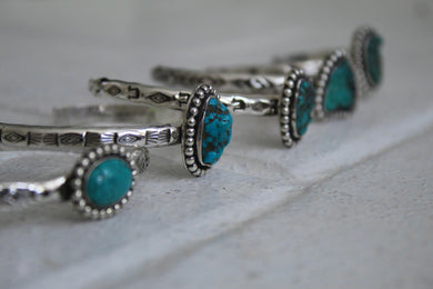 Turquoise Hand Stamped Cuff