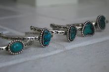 Load image into Gallery viewer, Turquoise Hand Stamped Cuff