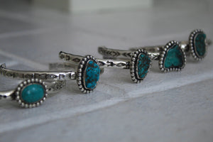 Turquoise Hand Stamped Cuff