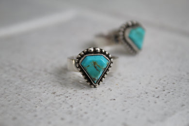 Turquoise Diamond Cut Ring