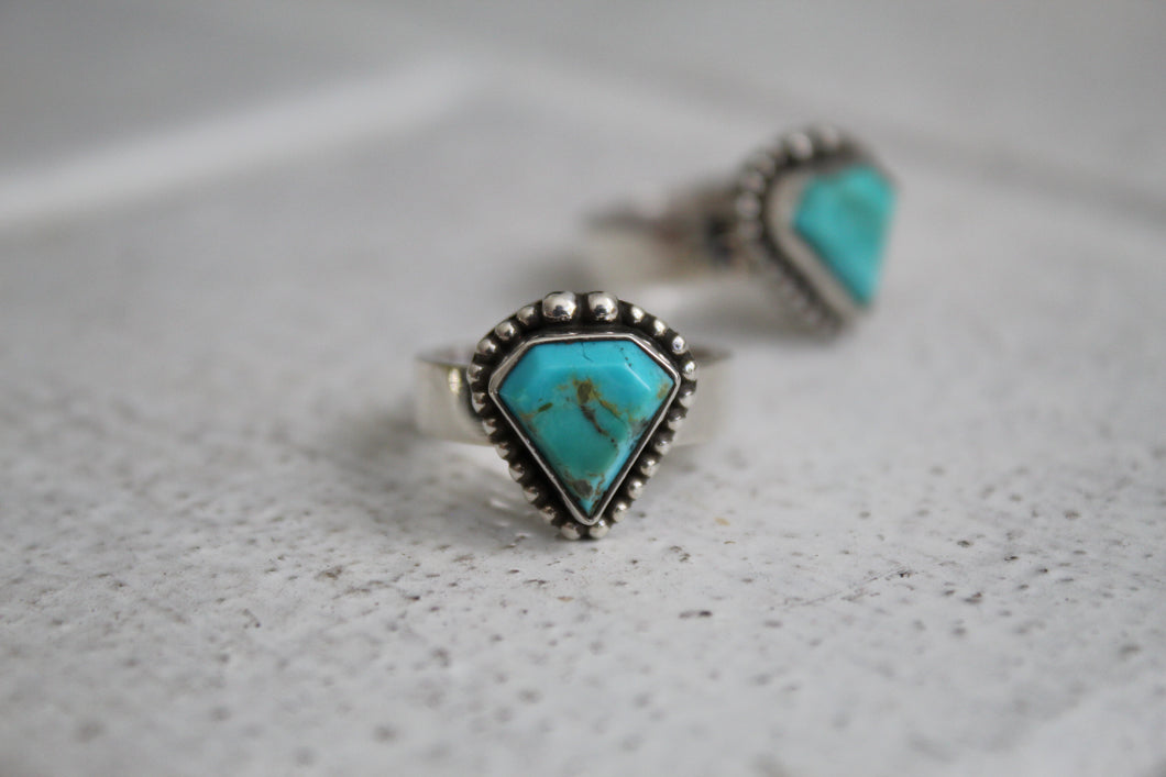 Turquoise Diamond Cut Ring