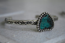 Load image into Gallery viewer, Turquoise Hand Stamped Cuff