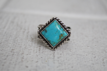 Load image into Gallery viewer, Square Turquoise Ring sz 7.5