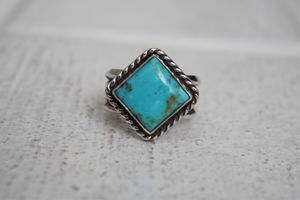 Square Turquoise Ring sz 7.5