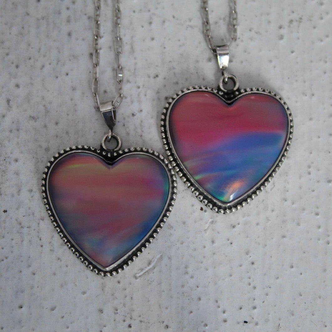 Aurora Opal Heart Necklace