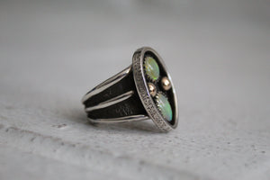 Opal Ring with 10k Gold Accents size 7.75