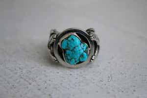 Fly High Eagle and Turquoise Ring Size 7 (can fit to a size 8)