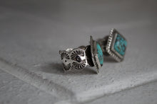 Load image into Gallery viewer, Turquoise Square Stamped Ring