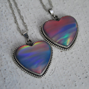 Aurora Opal Heart Necklace