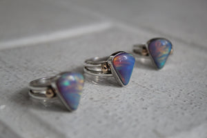 Aurora Opal Sterling and 14k ring