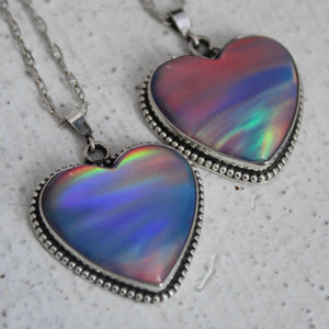 Aurora Opal Heart Necklace