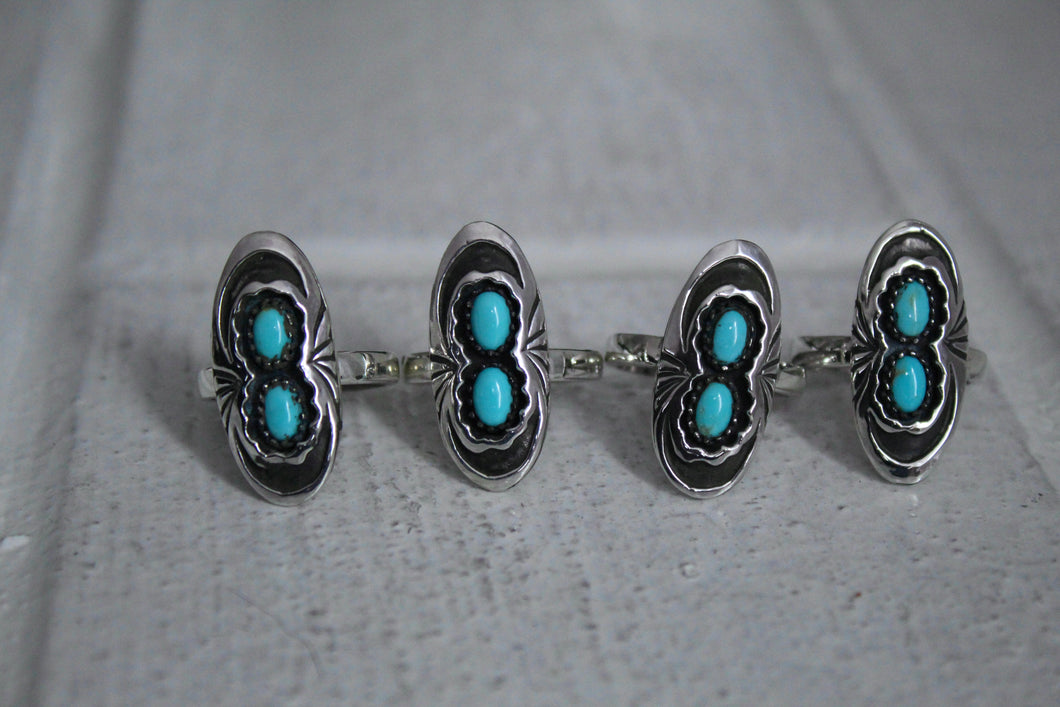 Shadow box Turquoise Ring