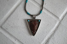 Load image into Gallery viewer, Arrow Head and Kingman Turquoise Necklace