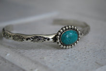 Load image into Gallery viewer, Turquoise Hand Stamped Cuff