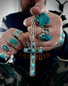 Turquoise and Sterling Cross