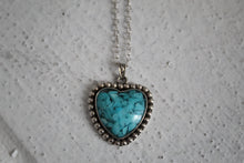 Load image into Gallery viewer, Turquoise Inlay Heart Necklace