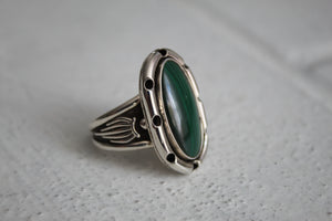 Malachite And Sterling Silver Ring