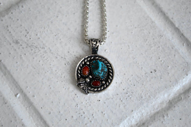 Old Stock Turquoise and Coral Necklace