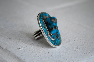 Turquoise and Raw Inlay Ring