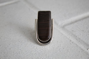 Swiss Coffee Stone And Sterling Ring